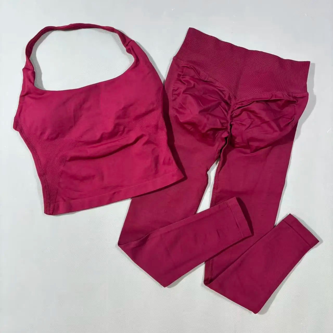 Yoga Gym Set 2 Piece Women Strappy Yoga Bra Top Workout Scrunch Shorts Sports Suit Fitness Clothes Seamless Yoga