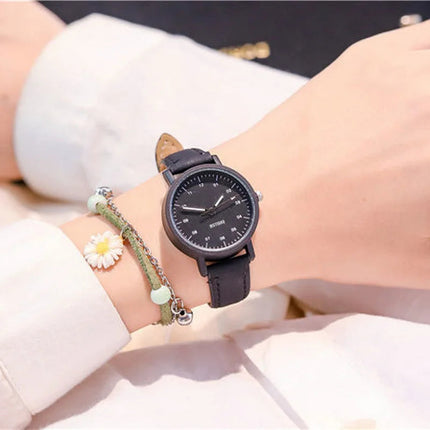 YIKAZE orologio da donna cinturino in pelle PU orologi al quarzo da donna orologio da polso da donna con quadrante rotondo impermeabile orologio da polso da donna platinumshop