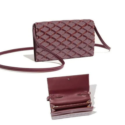 Borsa a Tracolla Lunga con Motivo a Quadretti Retrò, Tracolla Sottile Rimovibile, Porta Carte Multiplo, Tasca Portamonete con Cerniera, Borsetta Piccola alla Moda per Uso Quotidiano