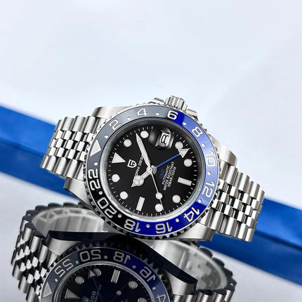 Nuovo Orologio Meccanico Automatico PAGANI DESIGN GMT 2026 per Uomo, Ghiera in Ceramica, Impermeabile 100ATM, Orologio Sportivo Nautico da Immersione, Orologio da Polso Maschile in Acciaio Inossidabile + Reloj Hombre + Scatol