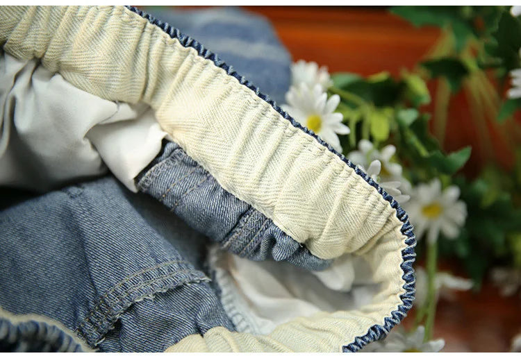 AmaxluluE Jeans larghi strappati da donna alla moda estiva Pantaloni in denim ricamati per il tempo libero da donna Pantaloni Harem elastici da donna vintage