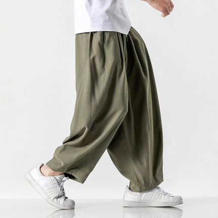 Pantaloni a Gamba Larga da Uomo Oversize Comodi Stile Harajuku Jogger Casual Moda Larga Elastico in Vita Streetwear