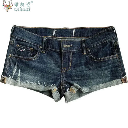 Jeans for Women Low Rise Curled Denim Shorts Skinny Summer New Y2k Spicy Girl Casual Streetwear Sexy Nightclub DJ Mini Shorts PlatiNum
