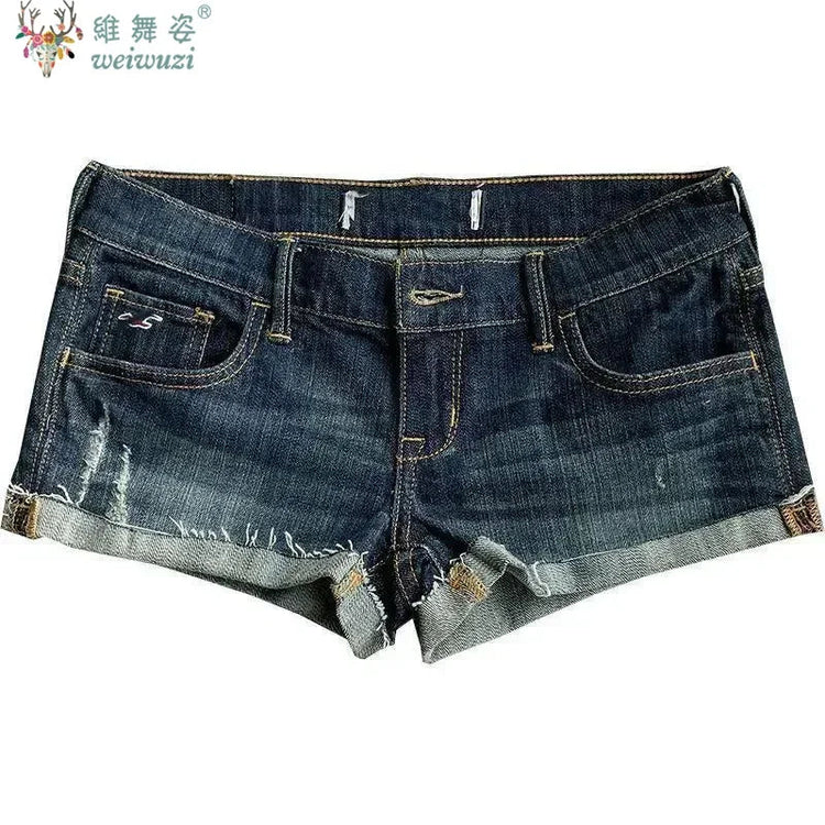 Jeans for Women Low Rise Curled Denim Shorts Skinny Summer New Y2k Spicy Girl Casual Streetwear Sexy Nightclub DJ Mini Shorts PlatiNum