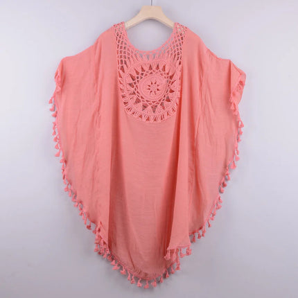 Grembiule da spiaggia allentato da donna con spalle scoperte, casual, per le vacanze, stile sexy, con nappa ritagliata, grembiule da spiaggia estivo da donna platinumshop