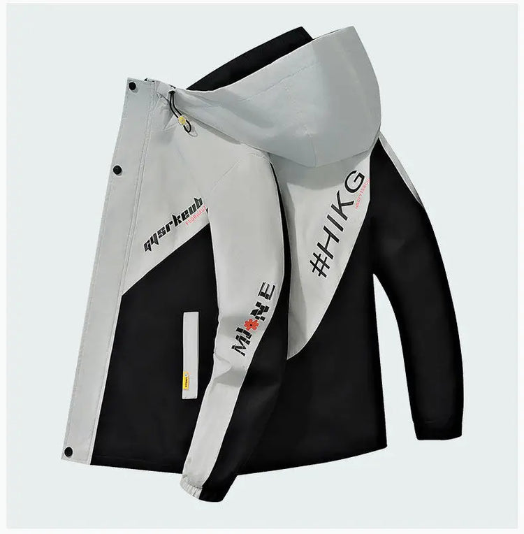2024 Spring and Autumn jackets Fashion Trend Hooded Coat Men's Casual letter pattern Comfortable Waterproof Jacket M-4XL