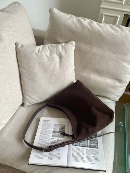 Motingsome Natural Soft Suede Woman Bags Large Capacity Handbag Big Underarm Messenger Bag Shoulder Purse Casual Tote 2025 New