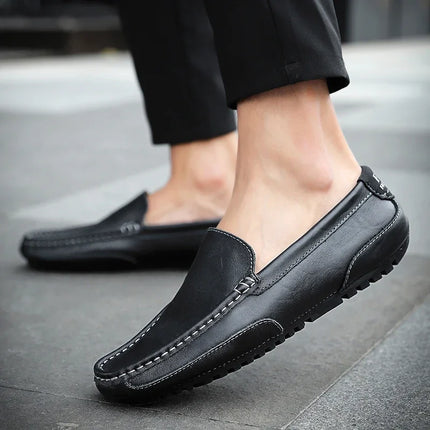 Mocassini in Pelle Traspirante, Scarpe Casual da Uomo, Slip-on Formali Italiane, Chaussure Homme