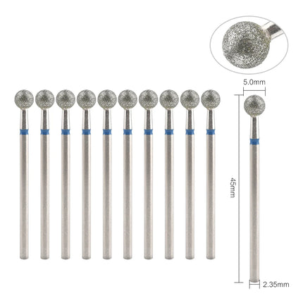 10Pcs Diamond Milling Cutter For Manicure Electric Nail Drill Bits Accessory Pedicure Machine Nail File Gel Remover Tool