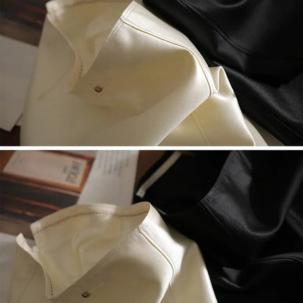 High-end Black and White Temperament Commuting Hip Skirt Looks Thin Medium Length Silk Wool Skirt 53% Wool 47% Mulberry Silk PlatiNum