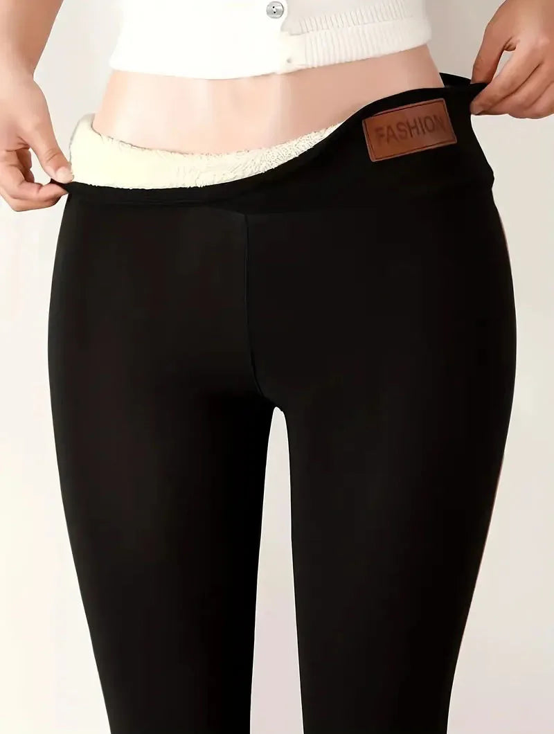 Women Ultra Thick Imitation Lamb Wool Leggings Autumn Winter Warm Fleece Leggings Female Plush High Waist Elasticity Tights