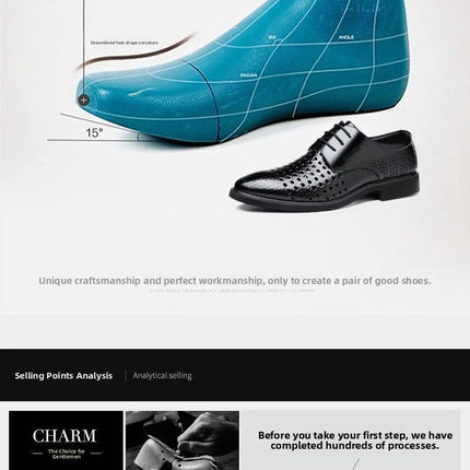 Sandali da uomo in pelle Pelle bovina traspirante Scava fuori Design Scarpe slip-on casual estive Comoda suola in gomma antiscivolo