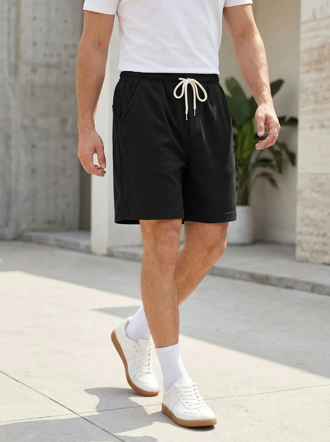 Pantaloncini da uomo in velluto a coste estivi 2026, casual, leggeri, vestibilità ampia, pantaloncini da spiaggia e surf da uomo platinumshop