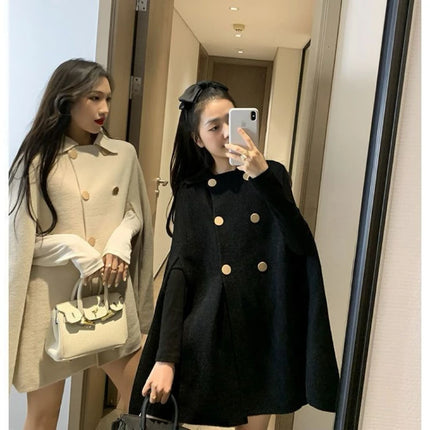 Autumn Winter Plus Size Women Coat Woolen Cloth Cloak Loose Overcoat Female High Quality 2025 Manteau Femme Hiver Oversize