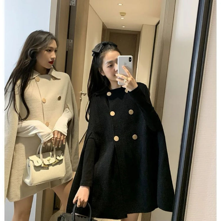 Autumn Winter Plus Size Women Coat Woolen Cloth Cloak Loose Overcoat Female High Quality 2025 Manteau Femme Hiver Oversize