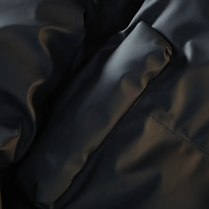 Winter Down Puffer Overcoat Men Fur Collar Soft Leather Parkas Men's Windproof Padded Coat Streetwear Men's Outdoor Parka Jacket