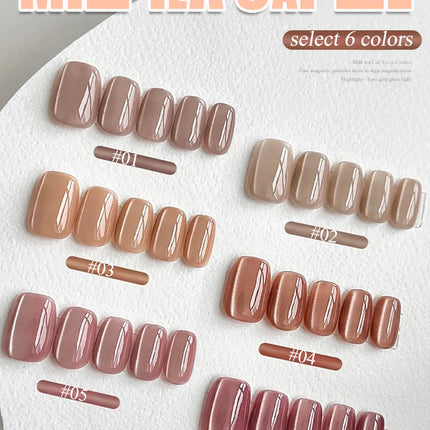 WS 10ml 6-Color Silver Water Light Cat Magnetic Gel Nail Polish Nail Supplies Vernis Semi Permanent Gel for Fall Winter Nails