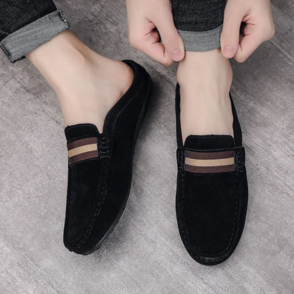 Muli da uomo scarpe Casual in pelle scamosciata leggera nuovi uomini pigro per il tempo libero mezze pantofole traspiranti Slip on scarpe da passeggio mocassino
