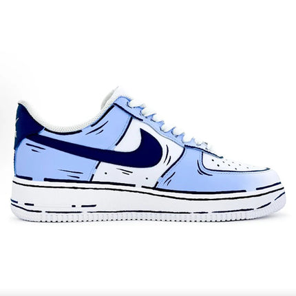 Scarpe da ginnastica personalizzate Nike Air Force 1 Sogno romantico Stile comico Linea disordinata Design Coppia Scarpe abbinate Scarpe da skate basse unisex platinumshop