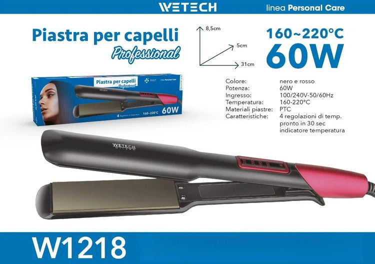 Electric Hair Styling Tool Set, Ceramic Flat Iron & Curling Wand, Adjustable Temperature Hot Styling Appliance for Household Daily Hair‑Dressing
