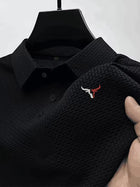 T-shirt estiva a maniche corte da uomo con risvolto in seta ghiacciata, top da uomo