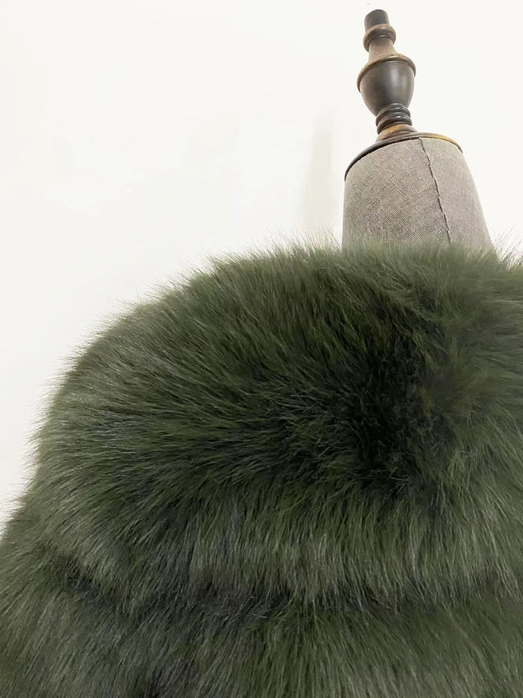 ZADORIN Luxury Long Hooded Spliced Fluffy Faux Fur Coat Woman Clothing Long Sleeve Warm Winter Coat Faux Fur Jacket Ladies Coats