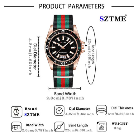 Nuovo orologio da calendario con cinturino in nylon da uomo alla moda, lussuoso e semplice orologio al quarzo con luce notturna per uomo d'affari e donna platinumshop