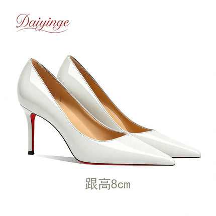 Scarpe da Donna 2026 di Tendenza Lusso con Suola Rossa Tacchi Alti a Punta Stiletto 12 cm Comode per Feste e Cerimonie platinumshop