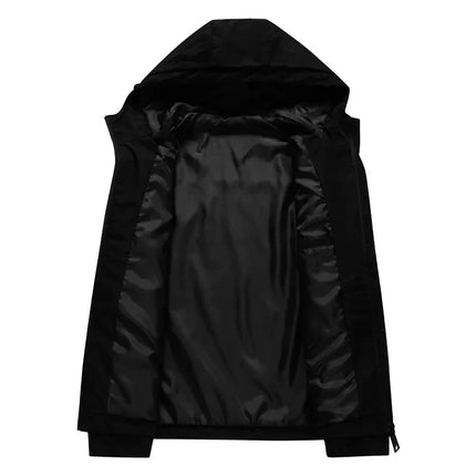 2026 Spring/Summer New Men's Casual Jacket, Outdoor Windproof and Waterproof Design, Hooded Long Sleeve Zipper Sports Jacket