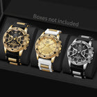 Set di 3 orologi sportivi da uomo alla moda, orologi da polso da uomo con quadrante grande e cinturino in silicone, Reloj Hombre (senza scatola) platinumshop