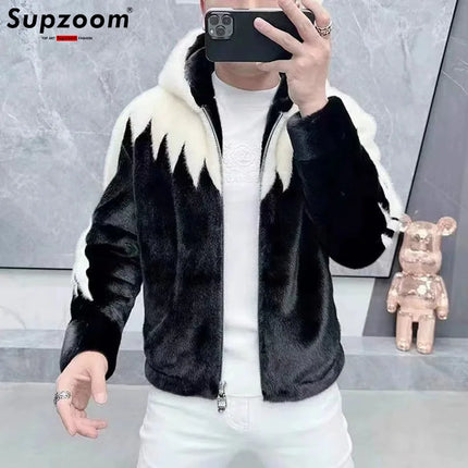 Supzoom 2024 New Arrival Imitation Rabbit Hair Cotton Top Fashion Loose Hip Hop Casual Embroidery Warm Winter Jackets Coats