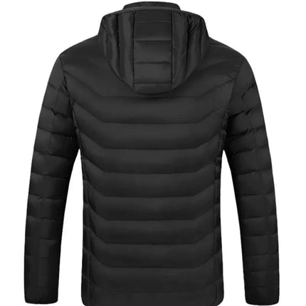 New Men'S Winter Four Control 21 Zone Intelligent Heating And Warming Fashionable And Casual Hooded Cotton Coat (No Power Bank)
