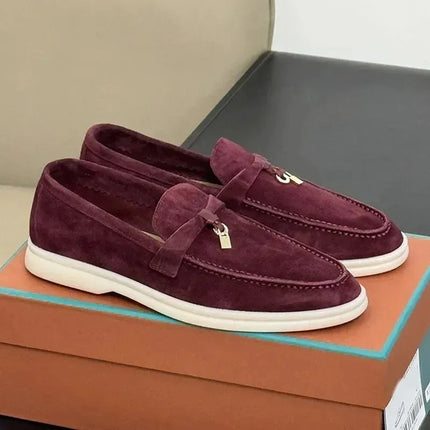 Scarpe vintage casual alla moda, mocassini con tacco basso da donna, scarpe basse da uomo e da donna