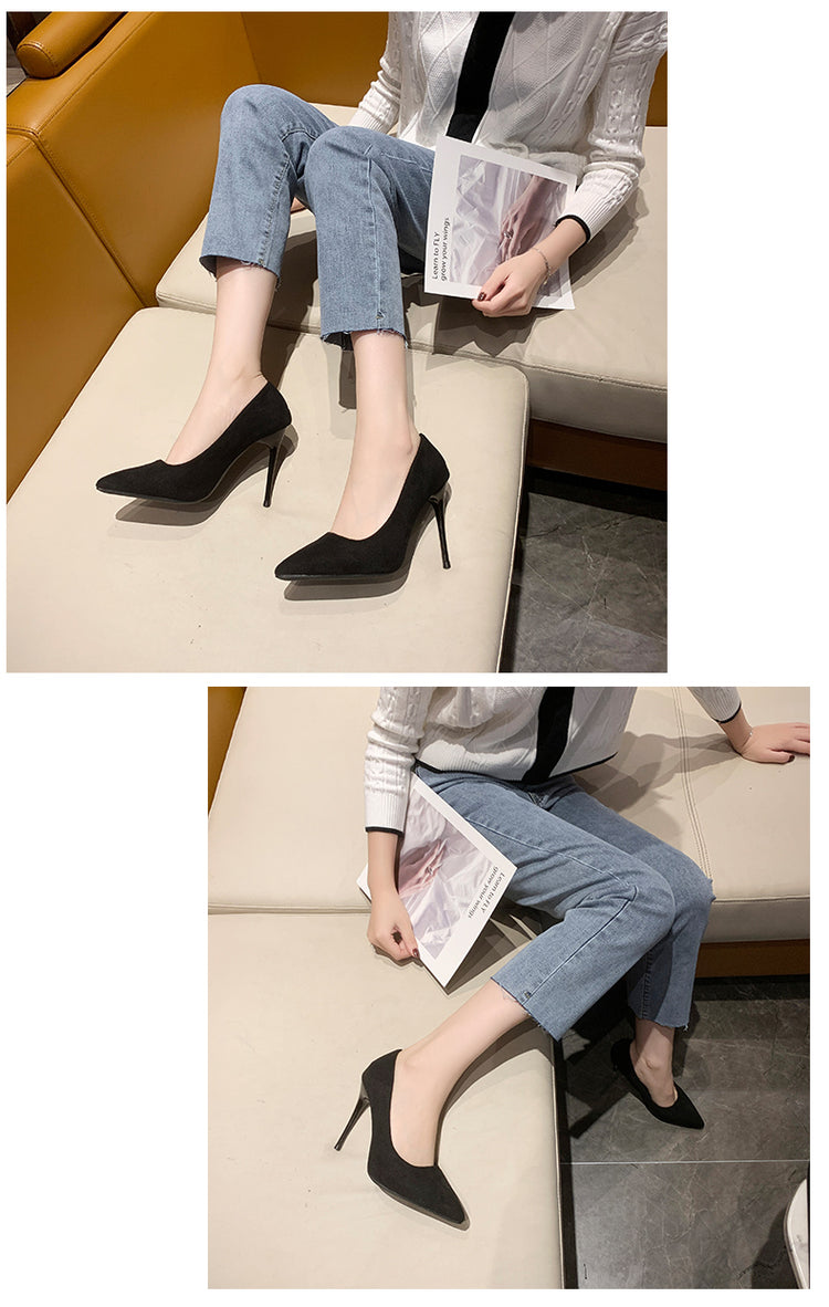 Donne Nuovi Sandali Con Tacco Medio Nero 6-8-10 cm A Punta Tacco Sottile Baotou Banchetto Scarpe Con Tacco Alto Scarpe Da Donna Tacones Mujer