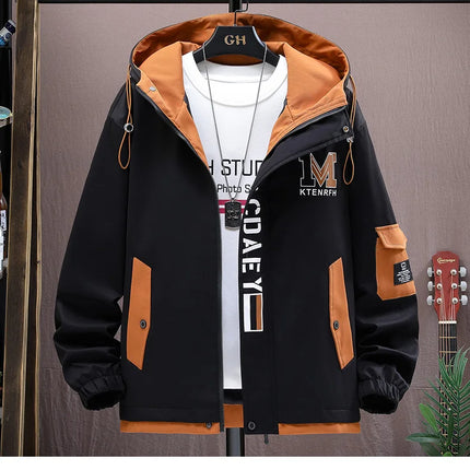 Casual Men's Hooded Jacket 2025 Spring Autumn New Product Thin Coat Top Windbreaker Street Wear Men's Coat