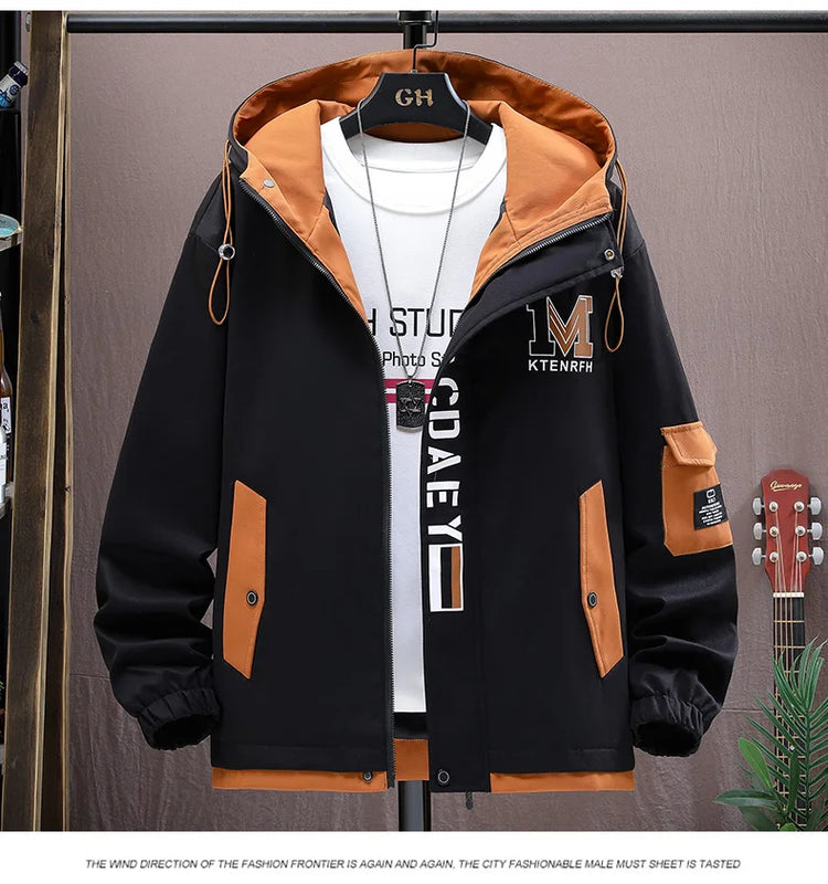 Casual Men's Hooded Jacket 2025 Spring Autumn New Product Thin Coat Top Windbreaker Street Wear Men's Coat