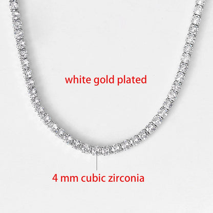Collana a catena da tennis ghiacciata Hip Hop per uomo donna lusso zircone cubico cristallo corto collo rock accessori gioielli OHN016