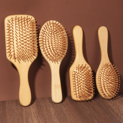 Bamboo Hairbrush Natural Wooden Anti-Static Brush Hair and Scalp Grooming Anti-Static Air Cushion Styling Tool Universal