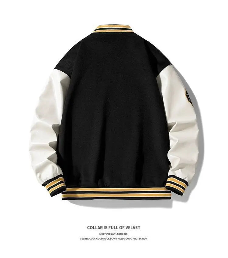 Men's Embroidered Jacket Baseball Jacket American Retro Couple Jacket Brown School Uniform Jacket Autumn Jacket Fashionable