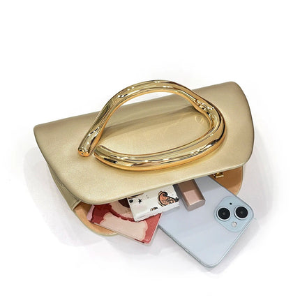 Gold Magnetic Closure Women Evening Bags Luxury Designer Handbag And Purse Party Banquet Chain Crossbody Bag Fashion ShoulderBag PlatiNum