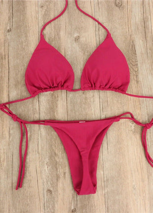 Costume da bagno sexy perizoma con cravatta laterale e cravatta da donna, cinturino diviso, fasciatura regolabile, stile brasiliano, costumi da bagno da donna platinumshop