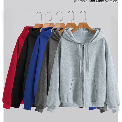 Roses And Positive Short Sentences Printing Zipper Hoodies Women Autumn Korean Hoodie Loose Pocket Sportswear Fleece Clothing