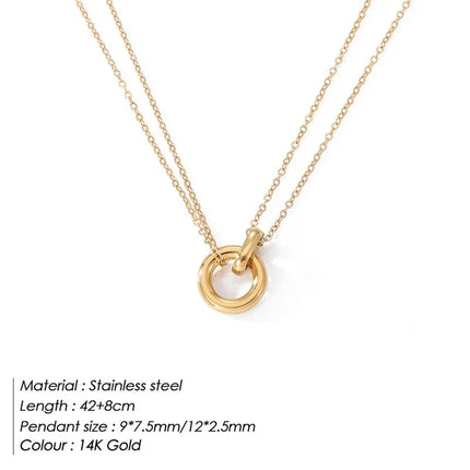 eManco Stainless Steel two-color pendant Necklaces For Women Chokers Trend Fashion Festival Party Gift Jewelry PlatiNum
