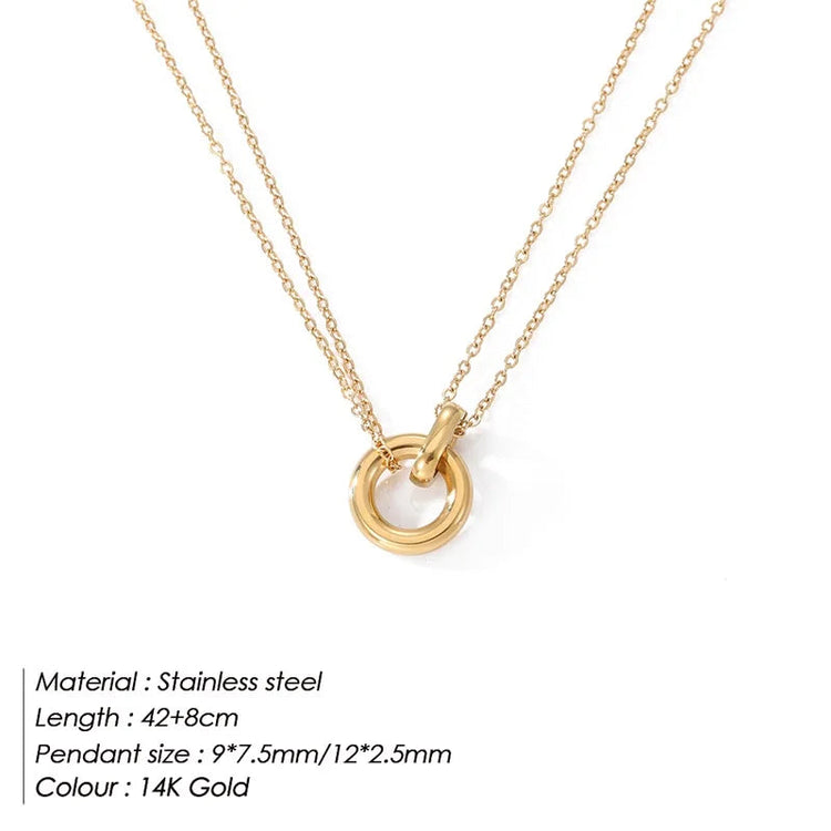 eManco Stainless Steel two-color pendant Necklaces For Women Chokers Trend Fashion Festival Party Gift Jewelry PlatiNum