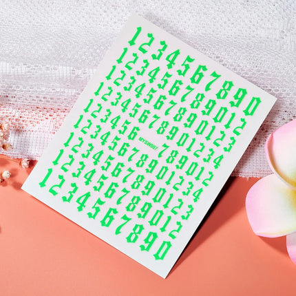 1PC 26-English Alphabet Number 3D Self-adhesive Nail Art Decal Sticker Word Small Letter Nail Decals Sticker Manicure Decoration