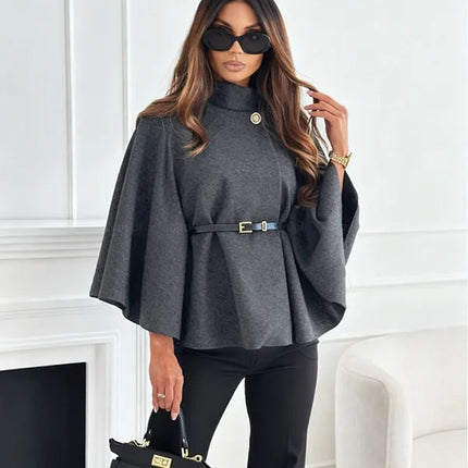 Women's A-Line Cape Woolen Coat Autumn Winter New 2026 Fashionable Outerwear for Ladies