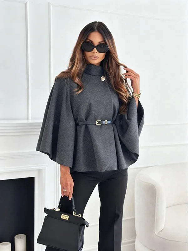 Women's A-Line Cape Woolen Coat Autumn Winter New 2026 Fashionable Outerwear for Ladies
