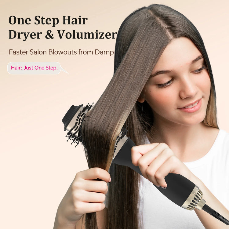 Hair Dryer Brush Blow Dry Brush 60mm - One-Step Hot Air Styler and Hairdryer Fast Drying & Styling for Frizz-Free, Voluminous Blowouts, Anti-Frizz & Volume Boost for Smooth Bouncy Hair