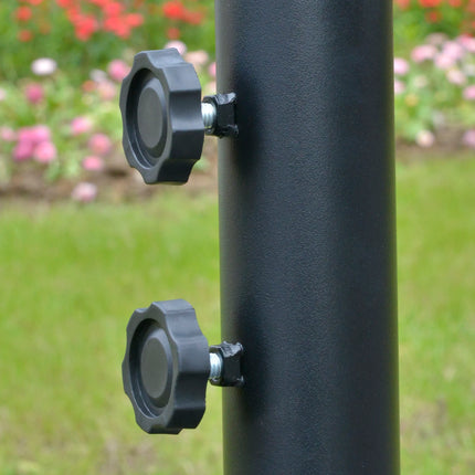 Weather-resistant crank parasol 3 m x 3 m x 2.5 m in steel and coffee-coloured polyester