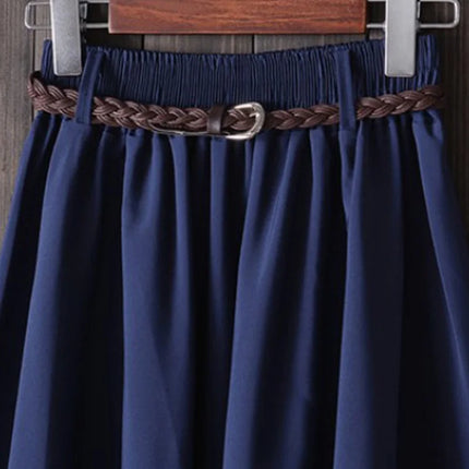 Gonna estiva midi al ginocchio da donna con cintura Gonna da scuola a pieghe a vita alta da donna coreana alla moda femminile